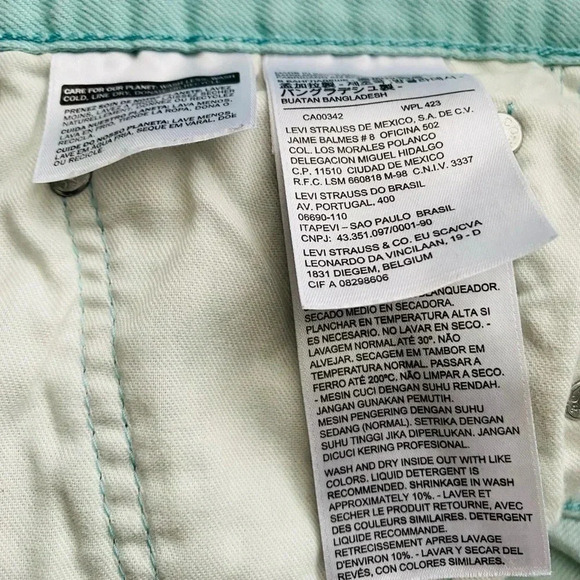LEVI’S | 501 Original Denim Mint Mid-Rise Jeans Shorts Button Fly Size 30 - Picture 6 of 6